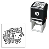 カーリーコートリトルヒツジのラム セルフインキングスタンプ (インサイチュ)