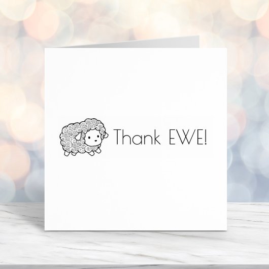 カーリーコート感謝してい小羊Ewe （あなた） セルフインキングスタンプ