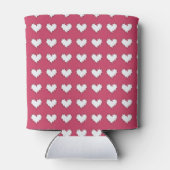 カーリーハートホワイトの濃いピンクソーダクーラーボックス 缶クーラー (裏面)