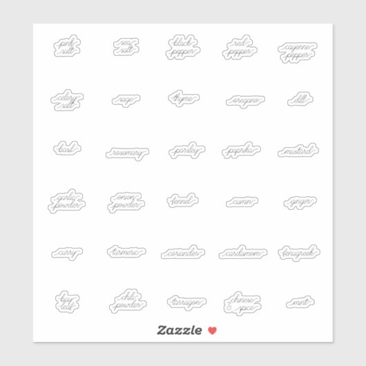 カーリーハーブとスパイスラベル シール (シート)