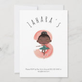 カーリーバレリーナ3rdバースデーブラックガール 招待状 (裏面)