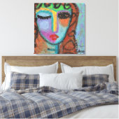 カーリーバング抽象芸術絵画アクリルOSB上 キャンバスプリント (インサイチュ (寝室))