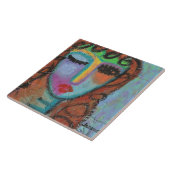 カーリーバング抽象芸術絵画アクリルOSB上 タイル (側面)