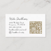 カーリーパーソナライズされたヘアQRコードとソーシャルメディア 名刺 (裏面)