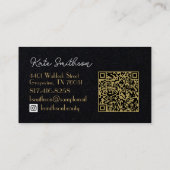 カーリーパーソナライズされたヘアQRコードとソーシャルメディア 名刺 (裏面)