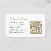 カーリーパーソナライズされたヘアQRコードとソーシャルメディア 名刺 (裏面)