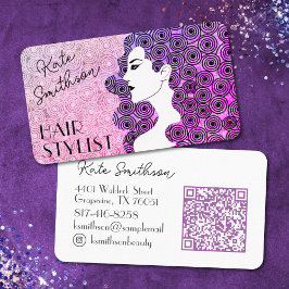 カーリーパーソナライズされたヘアQRコードとソーシャルメディア 名刺