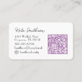 カーリーパーソナライズされたヘアQRコードとソーシャルメディア 名刺 (裏面)