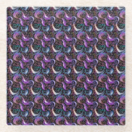 カーリービーズ模様 ガラスコースター