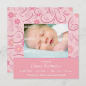カーリーピンクフローラベビー 案内状 (正面/裏面)