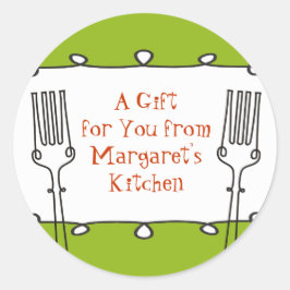カーリーフォークのレトロ装飾食品ギフトラベルシール ラウンドシール