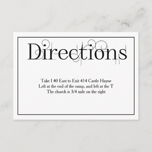 カーリープリント結婚の指示詳細カード エンクロージャーカード (正面)