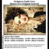 カーリーヘアウーマン、モザイクポートレートEB8Lデコページ 薄葉紙