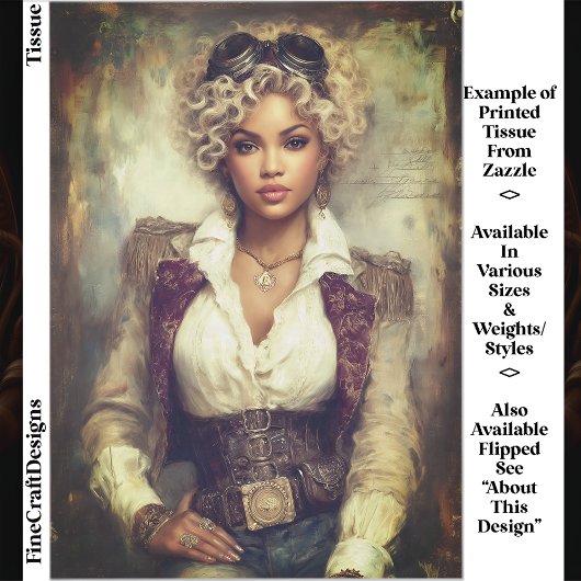 カーリーヘアスティームパンクウーマン、コルセットEB2RFデコページ 薄葉紙