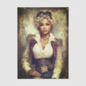 カーリーヘアスティームパンクウーマン、コルセットEB2RFデコページ 薄葉紙 (正面)