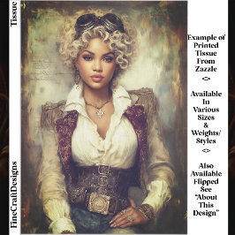 カーリーヘアスティームパンクウーマン、コルセットEB2RLデコページ 薄葉紙