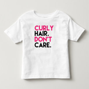 カーリーヘアーはおもしろいなピンクのRaglan -幼児--を気にしません トドラーTシャツ