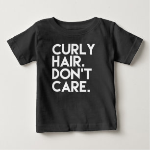 カーリーヘアーはおもしろいなベビーのワイシャツを気にしません ベビーTシャツ