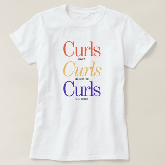 カーリーヘア愛ウェアイラストTシャツ Tシャツ (デザイン正面)