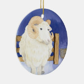 カーリーホーンの羊フレンドリー（けものシリーズ） セラミックオーナメント (右)