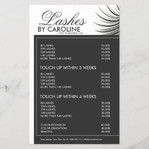 カーリーラッシュ まつげエクステ ブラック 価格リスト チラシ