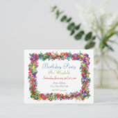 カーリーリボン誕生日パーティーの招待 招待状 (スタンド正面)