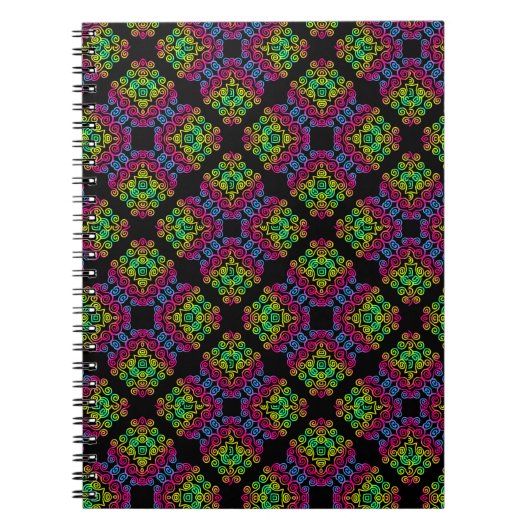 カーリーレインボーパターンノート ノートブック (正面)