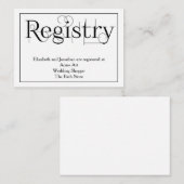 カーリー結婚プリントのレジストリ情報カード エンクロージャーカード (正面/裏面)