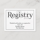 カーリー結婚プリントのレジストリ情報カード エンクロージャーカード (正面)