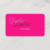 カーリー美しい書道明るいピンク美容師 名刺 (正面)