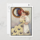 カーリー髪のベビーと母はアグネス・リチャードソン ポストカード (正面/裏面)