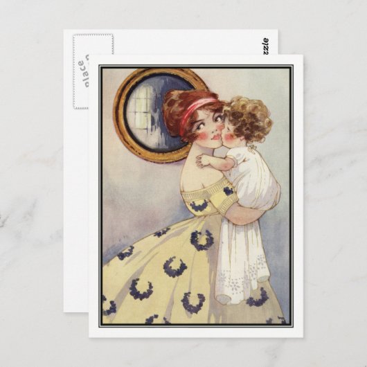 カーリー髪のベビーと母はアグネス・リチャードソン ポストカード (正面/裏面)