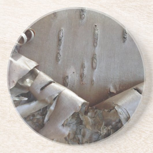 カーリー バーチ樹皮 ツリー ラスティック コースター (正面)