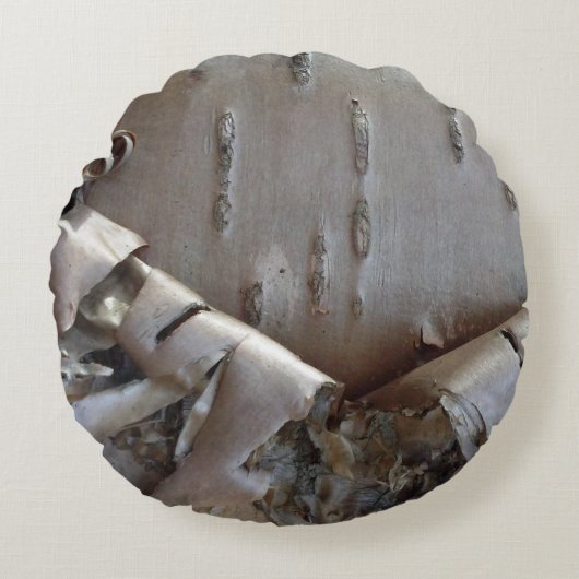 カーリー バーチ樹皮 ツリー ラスティック ラウンドクッション (正面)