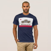 カーリ国旗のクマのトラック(色の変更/文字)グレー Tシャツ (正面フル)