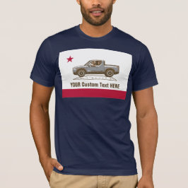 カーリ国旗のクマのトラック(色の変更/文字)グレー Tシャツ