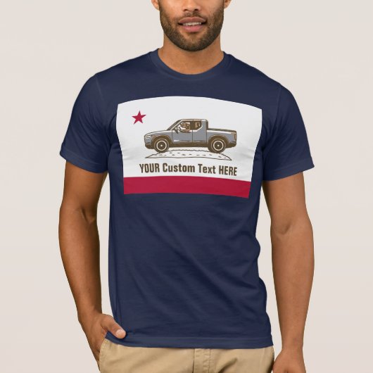 カーリ国旗のクマのトラック(色の変更/文字)グレー Tシャツ (正面)