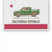 カーリ国旗のクマのトラック(色の変更/文字)緑 シール (正面)