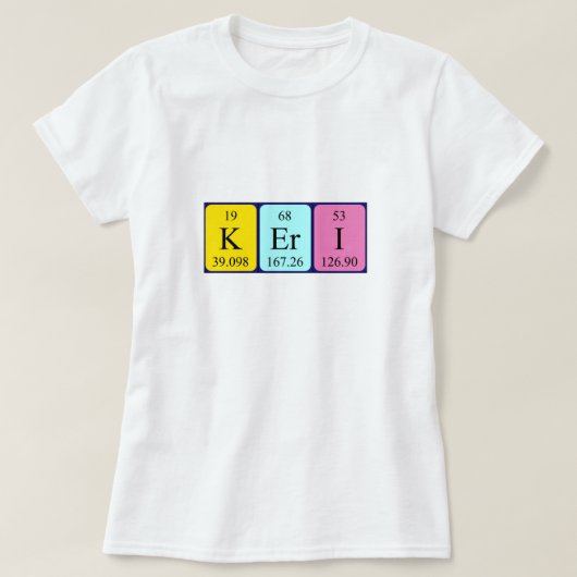 カーリ期表名のシャツ Tシャツ (デザイン正面)