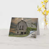 カールされたバーンフォト誕生日 カード (黄色い花)