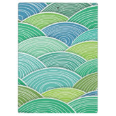 カールされた抽象的なグリーン・ウェーブの背景 クリップボード (裏面)