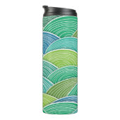 カールされた抽象的なグリーン・ウェーブの背景 タンブラー (回転右)