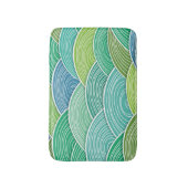 カールされた抽象的なグリーン・ウェーブの背景 バスマット (正面縦)