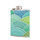 カールされた抽象的なグリーン・ウェーブの背景 フラスク (左)