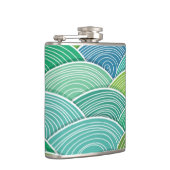 カールされた抽象的なグリーン・ウェーブの背景 フラスク (右)
