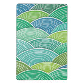 カールされた抽象的なグリーン・ウェーブの背景 ミニクリップボード (裏面)