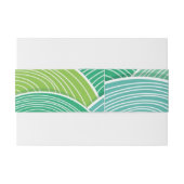 カールされた抽象的なグリーン・ウェーブの背景 招待状ベリーバンド (裏面例)