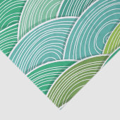 カールされた抽象的なグリーン・ウェーブの背景 薄葉紙 (詳細)
