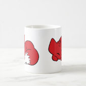 カールされた睡眠のキツネ コーヒーマグカップ (中央)