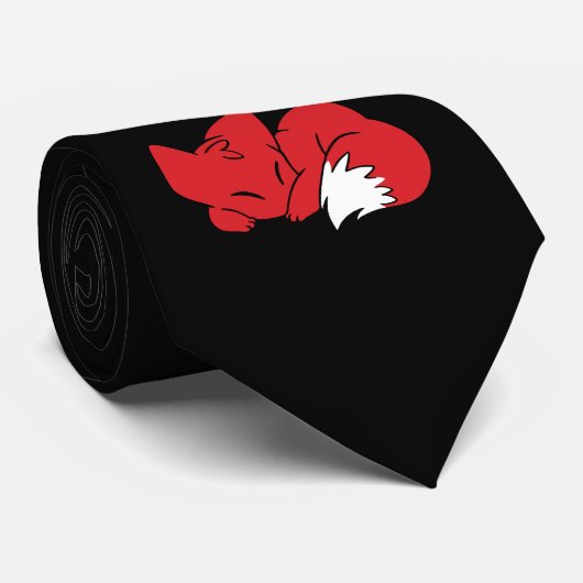 カールされた睡眠のキツネ ネクタイ (ロール)